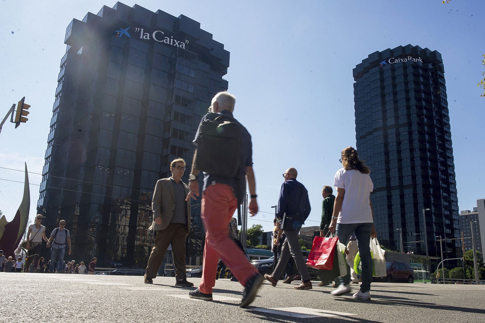 La seu de CaixaBank a la Diagonal l’octubre del 2017. © Enric Fontcuberta/Efe