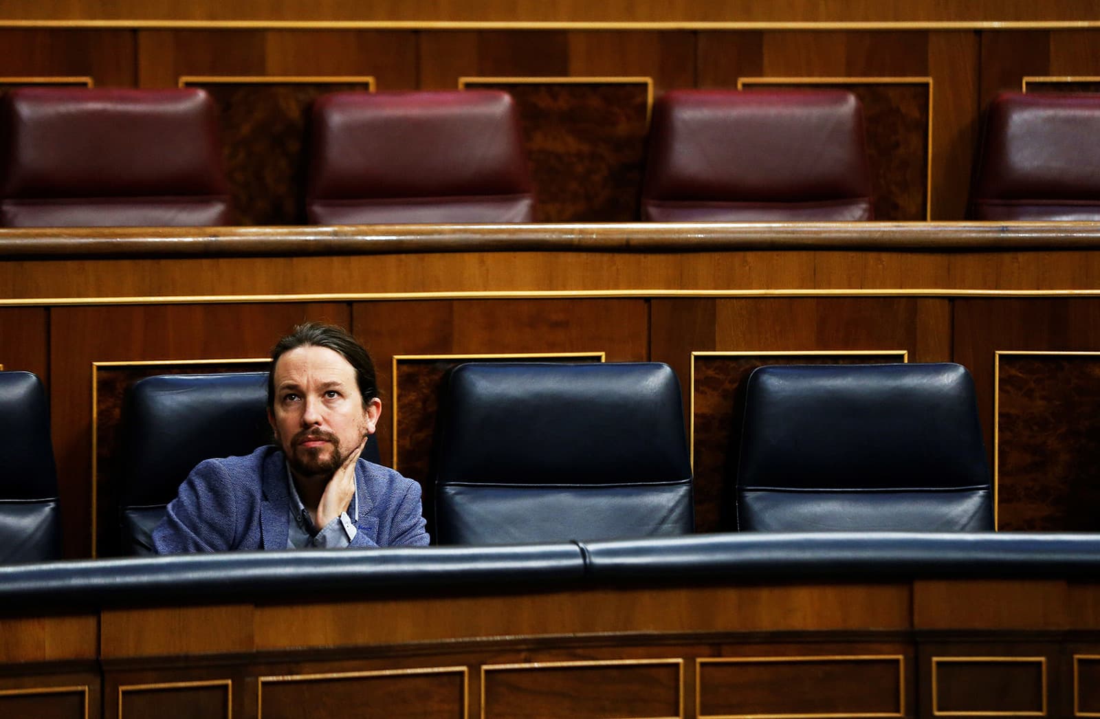 El vicepresident Pablo Iglesias al Congrés dels Diputats el 29 d'abril. Fotografia d'Emilio Naranjo. Efe