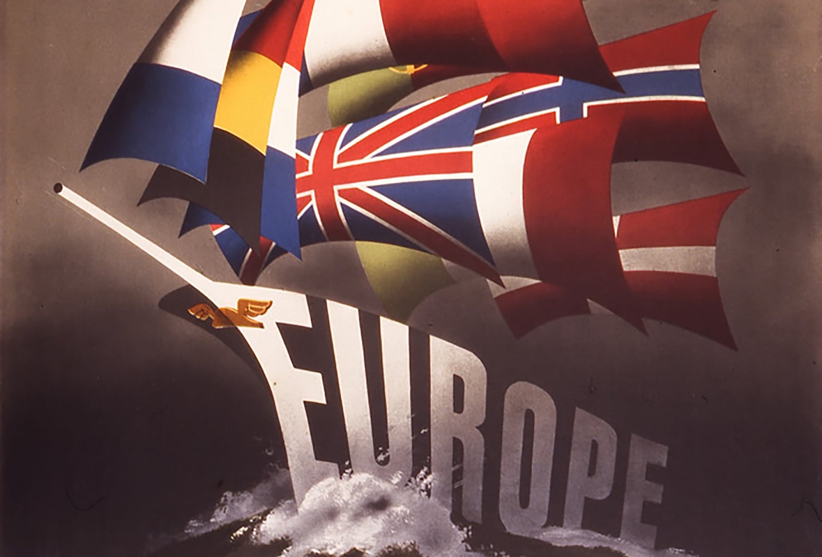 Cartell creat l’any 1950 per l’Administració de Cooperació Econòmica, agència del govern dels Estats Units per promoure el Pla Marshall a Europa. Autor Reijn Dirksen. Economic Cooperation Administration. Biblioteca Fundació George C. Marshall.